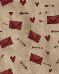 Minimalist Valentine's Day Background – Hearts, Sparkles, and Abstract Lines