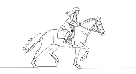 One-Line Equestrian Grace