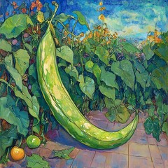 Giant Green Bean in Garden