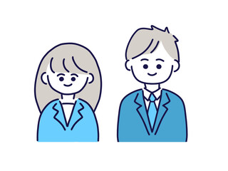 笑顔の男女／上半身／ビジネスマン