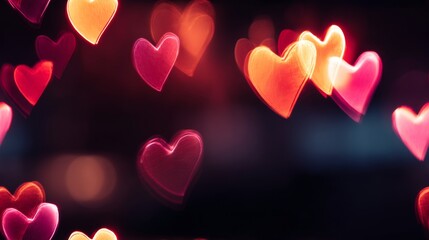 Romantic Seamless Bokeh Pattern – Blurred Heart Lights in Warm Tones