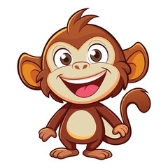 Fototapeta premium Adorable Cartoon Monkey Illustration Happy Primate Character Design