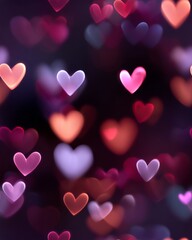 Romantic Seamless Bokeh Pattern – Blurred Heart Lights in Warm Tones