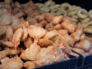 Crispy Golden Fried Shrimp and Seafood Appetizers