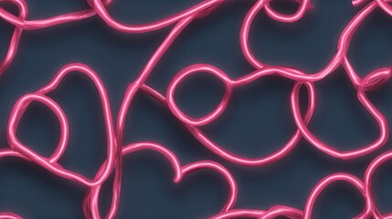 Modern Neon Love Pattern – Seamless Red Hearts