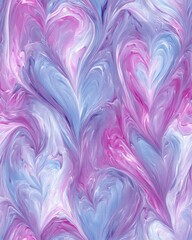 Modern romantic seamless design featuring soft heart shapes and smooth color transition