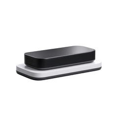 Sleek Modern Black and White Electronic Device on a Stand
