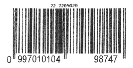 Barcode scratched, line bar stickers icon isolated on white background, clipping path 
