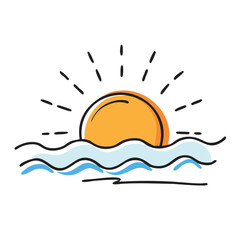 sun set icon, sun set vector illustration-simple illustration of sun set, perfect for sun set logos and icons