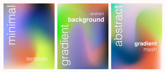 This vector illustration uses a gradient mesh style with soft-focus effects. Vivid colors—yellow, green, blue, purple, orange—blend smoothly, creating a trendy, modern backgrounds.