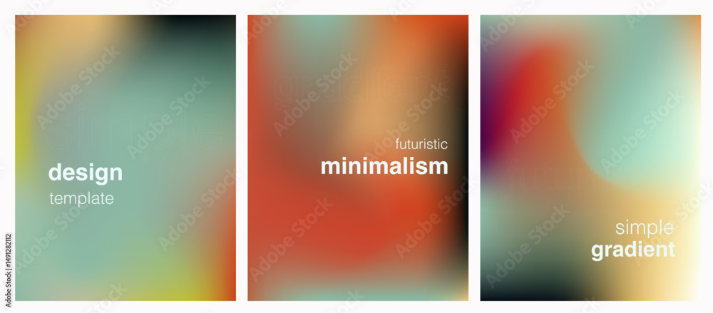 Aufkleber vector posters in a soft-focus blurred style with smooth gradients in warm and cool tones. the desig