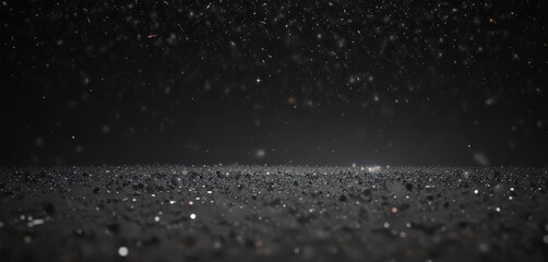 Infinite black canvas scattered with diamond-like stars ,  outer space,  photography
