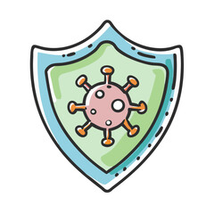 virus shield icon, virus shield vector illustration-simple illustration of virus shield, perfect for virus shield logos and icons