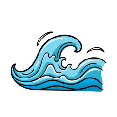 water wave icon, water wave vector illustration-simple illustration of water wave, perfect for water wave logos and icons