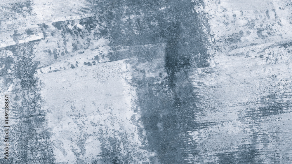 Fototapete a wall with a blue and white paint splatter. wall has a rough texture and he is a part of a mural ab