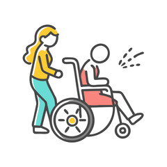 woman disabled emergency icon, woman disabled emergency vector illustration-simple illustration of woman disabled emergency, perfect for woman disabled emergency logos and icons