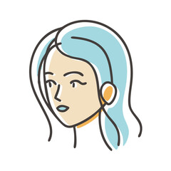woman head icon, woman head vector illustration-simple illustration of woman head, perfect for woman head logos and icons