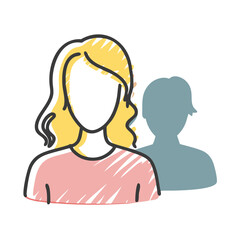 woman shadow icon, woman shadow vector illustration-simple illustration of woman shadow, perfect for woman shadow logos and icons