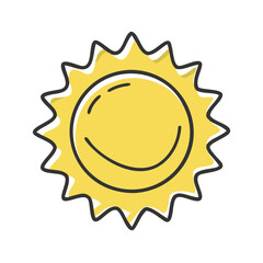 yellow sun icon, yellow sun vector illustration-simple illustration of yellow sun, perfect for yellow sun logos and icons