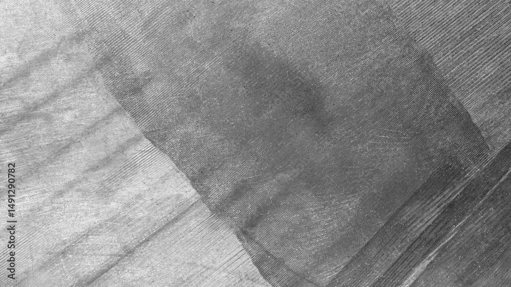 Poster A grey and white background with a pattern of lines and dots. The background is a mix of wood grain and a metallic texture