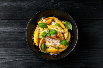 Schupfnudeln, German potato noodles, dumplings in a skillet