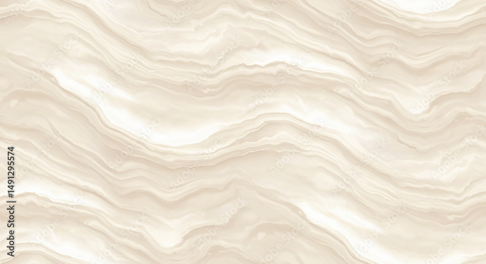 Poster Beige marble texture creating wavy horizontal lines background