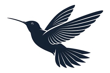 Fototapeta premium Elegant hummingbird silhouette in flight bird design