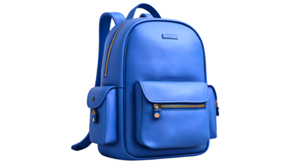 Blue Backpack with Zipper and Pockets  Stylish and Functional Design for Everyday Use