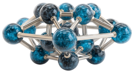 Abstract 3D Model of Interconnected Spheres with Cosmic Design