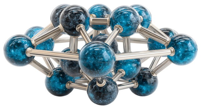 Abstract 3D Model of Interconnected Spheres with Cosmic Design