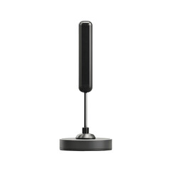 Sleek Black Modern Microphone on a Circular Base