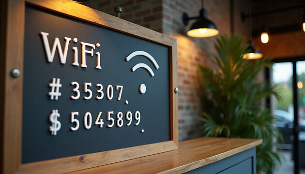 Modern Restaurant Wall Sign with Menu and Branding