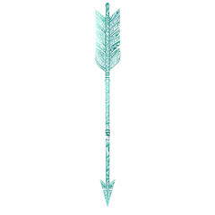 Artistic Arrow with Complex Delicate Patterns in Cr Isolated on Transparent Background