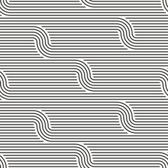 Vector seamless texture. Ripple monochrome background. Linear diagonal stripes. Bold simple swatch.