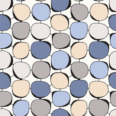 Pastel vector seamless pattern. Repeating texture with distorted rings. Abstract tileable background.