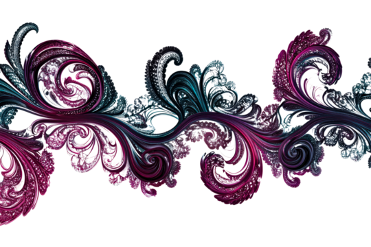 Intricate flourish, scrolls, border design elements, cut out transparent