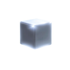 Luminous Metallic Cube Abstract 3D Render of a Shiny, Glowing Geometric Shape