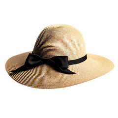 Sleek Wide Brim Sun Hat with a Modern Angular Design Isolated on Transparent Background