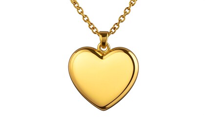 Gold heart pendant necklace.