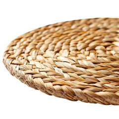 Minimalist Natural Straw Mat with Refined Woven Design Isolated on Transparent Background