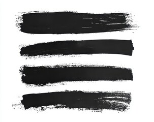Four horizontal black brush strokes on white
