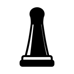 Black Silhouette of Chess Bishop Piece with Highlight, Black silhouette of a chess bishop piece featuring subtle highlights, isolated on a white background for clear visibility.
