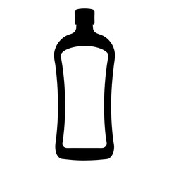 Black Silhouette of a Bottle, Illustrating Packaging and Product Design Concepts