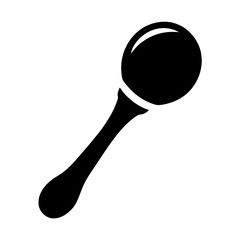 Black and White Silhouette of a Spoon for Culinary or Dietary Use