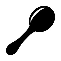 Black and White Silhouette of a Spoon for Culinary or Dietary Use