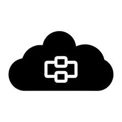 Depicts a cloud computing environment with connected data processing capabilities, digital service