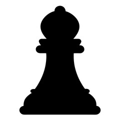 Simple black silhouette of a chess bishop with round top design