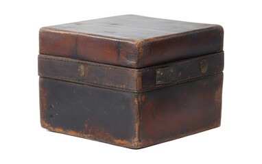 Vintage Leather Box Antique Trunk Case Retro Square Container
