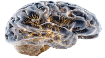 Stylized Human Brain Neural Network Abstract Mind 3D Rendering  Intelligence Consciousness