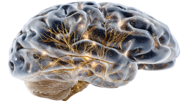 Stylized Human Brain Neural Network Abstract Mind 3D Rendering  Intelligence Consciousness